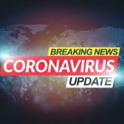 a news logo with the words coronavirus update
