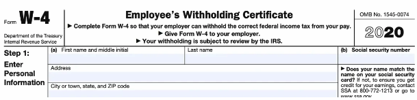 Employee withholding certificate